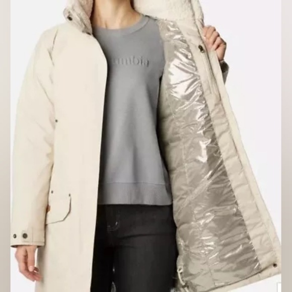🐢 NWT Columbia Women’s Icelandite Turbodown Jacket Cream XL - Picture 3 of 17